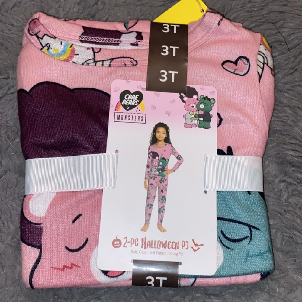 Care Bears Kids Pink and Purple Halloween Pajama Set